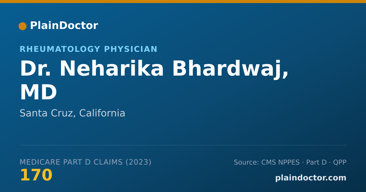 Shareable card for Neharika Bhardwaj, MD - Rheumatology Physician, Santa Cruz, CA