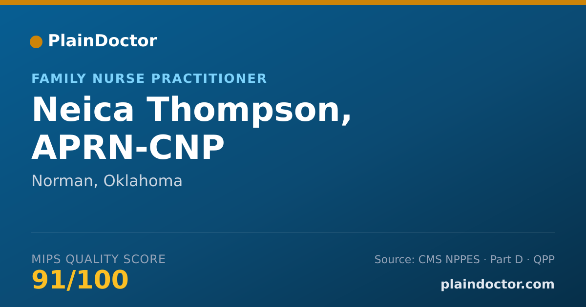 Shareable card for Neica Thompson, APRN-CNP - Registered Nurse, Norman, OK