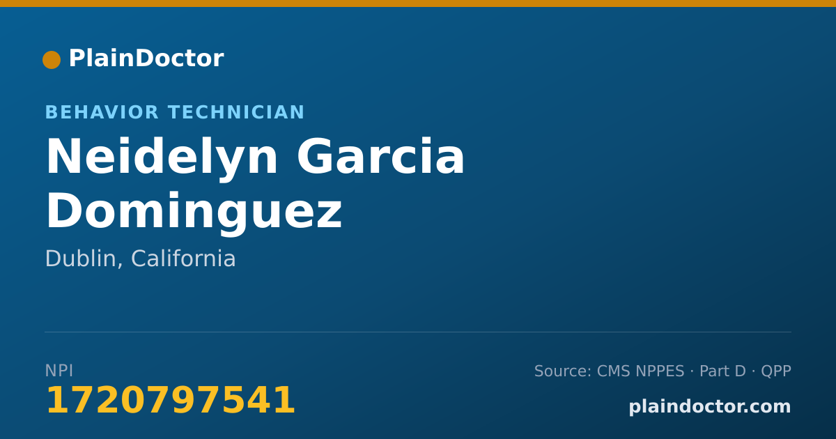Shareable card for Neidelyn Garcia Dominguez - Behavior Technician, Dublin, CA
