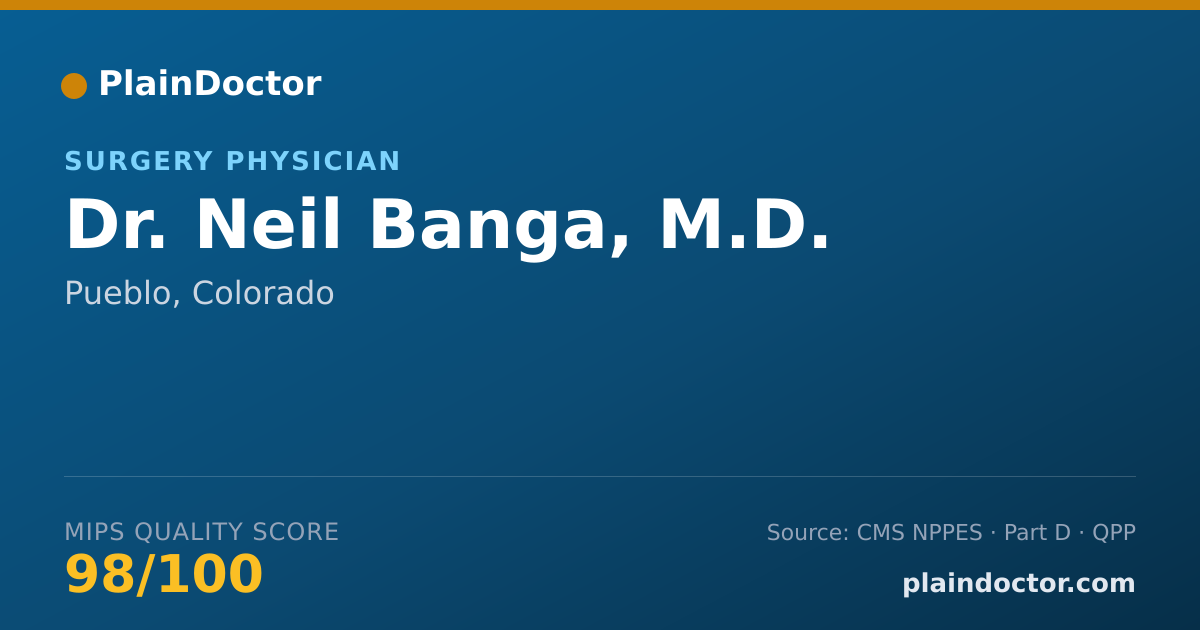 Shareable card for Neil Banga, M.D. - Surgery Physician, Pueblo, CO