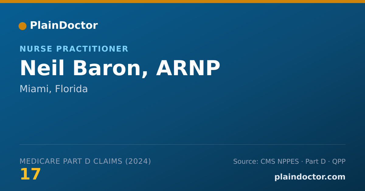Shareable card for Neil Baron, ARNP - Nurse Practitioner, Miami, FL