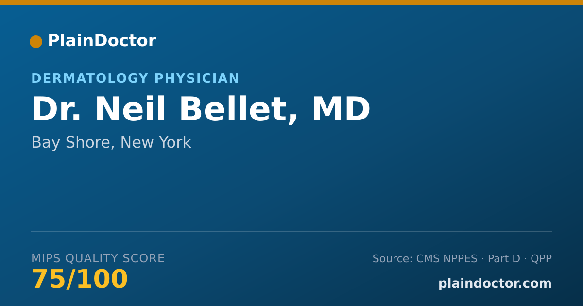 Shareable card for Neil Bellet, MD - Dermatology Physician, Bay Shore, NY