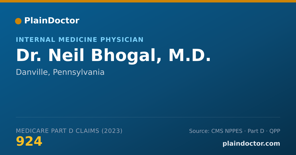 Shareable card for Neil Bhogal, M.D. - Internal Medicine Physician, Danville, PA