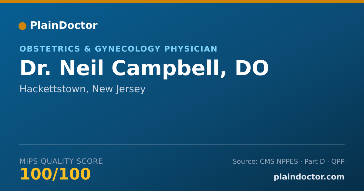 Shareable card for Neil Campbell, DO - Obstetrics & Gynecology Physician, Hackettstown, NJ