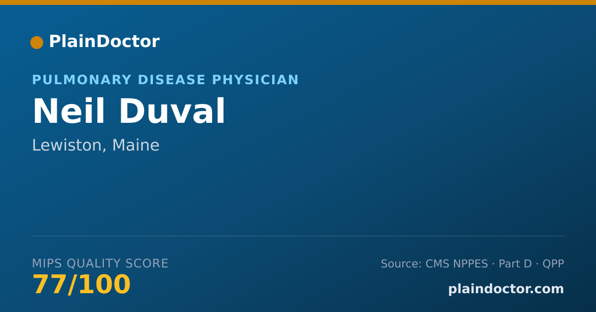 Shareable card for Neil Duval - Pulmonary Disease Physician, Lewiston, ME