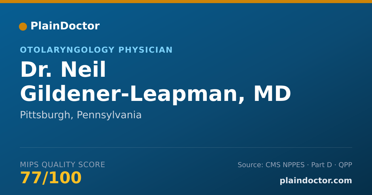 Shareable card for Neil Gildener-Leapman, MD - Otolaryngology Physician, Pittsburgh, PA