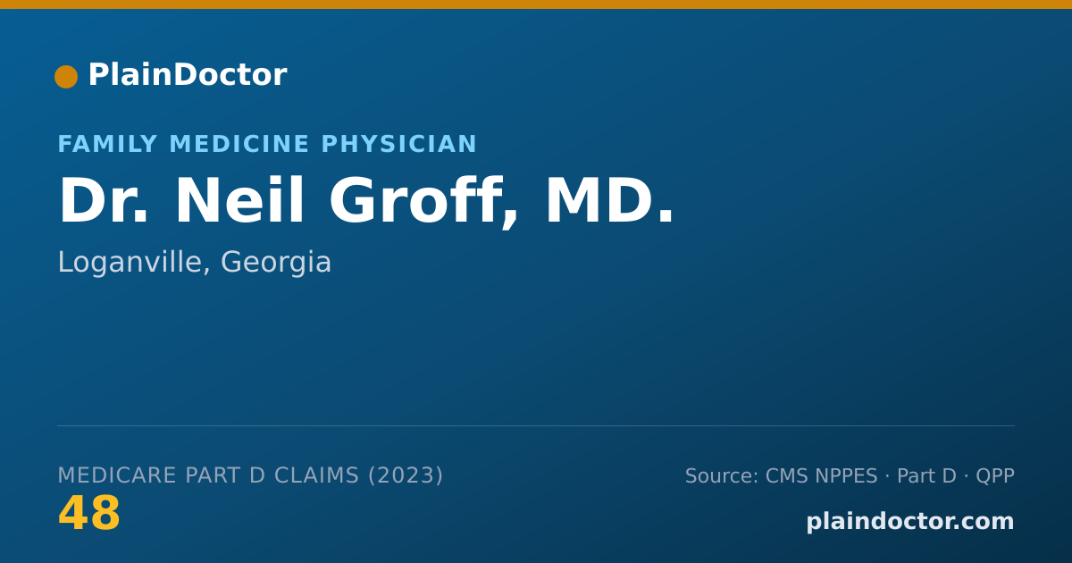 Shareable card for Neil Groff, MD. - Family Medicine Physician, Loganville, GA