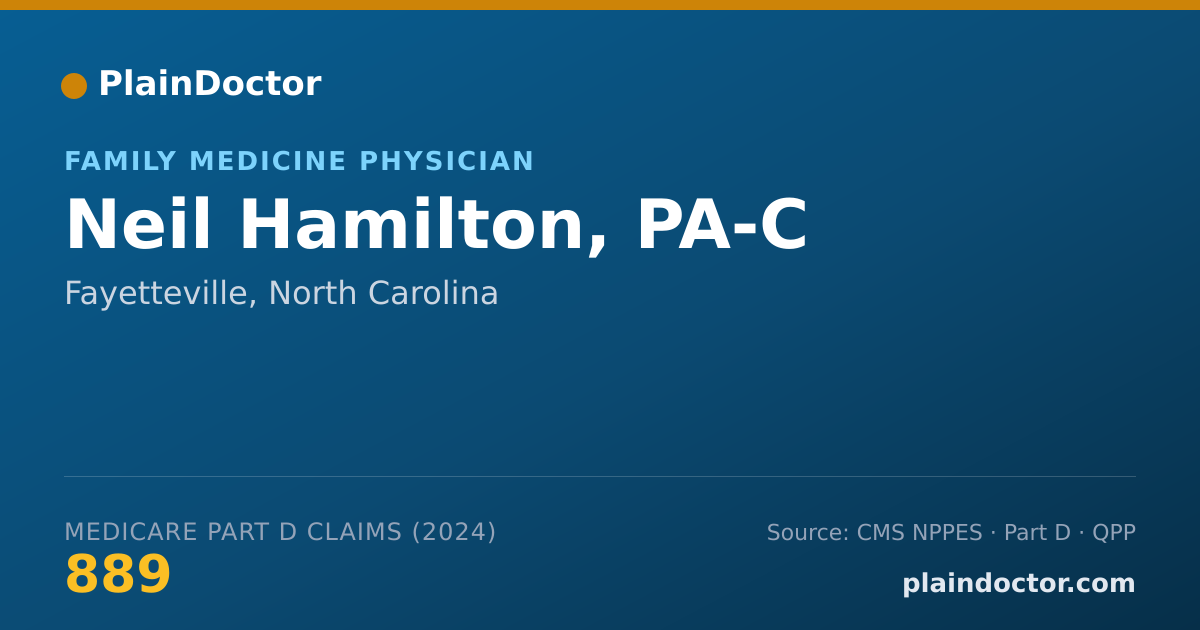 Shareable card for Neil Hamilton, PA-C - Family Medicine Physician, Fayetteville, NC