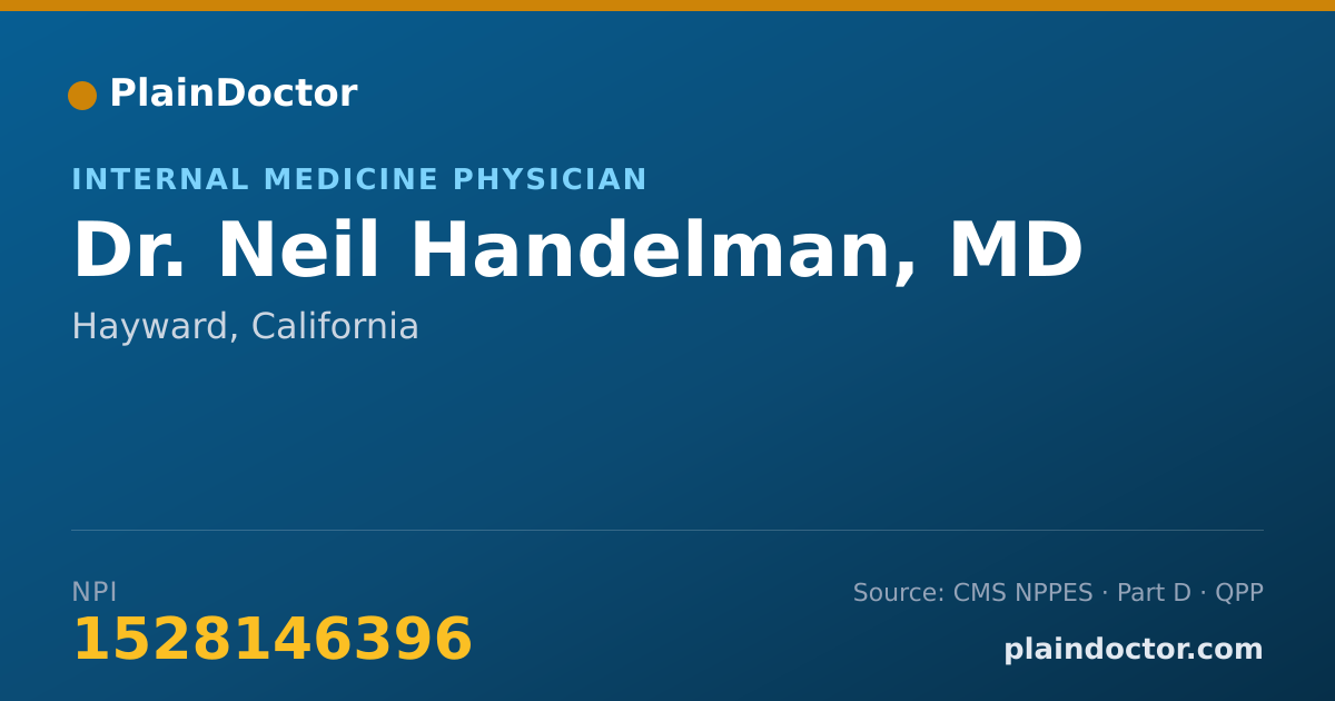 Shareable card for Neil Handelman, MD - Internal Medicine Physician, Hayward, CA