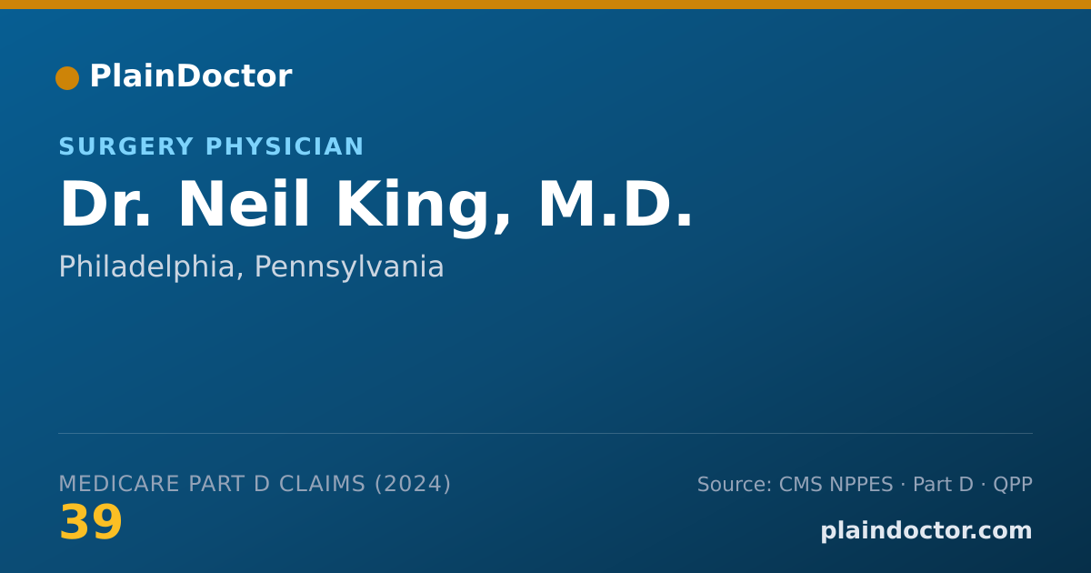 Shareable card for Neil King, M.D. - Surgery Physician, Philadelphia, PA