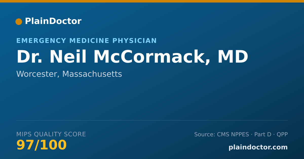 Shareable card for Neil McCormack, MD - Emergency Medicine Physician, Worcester, MA