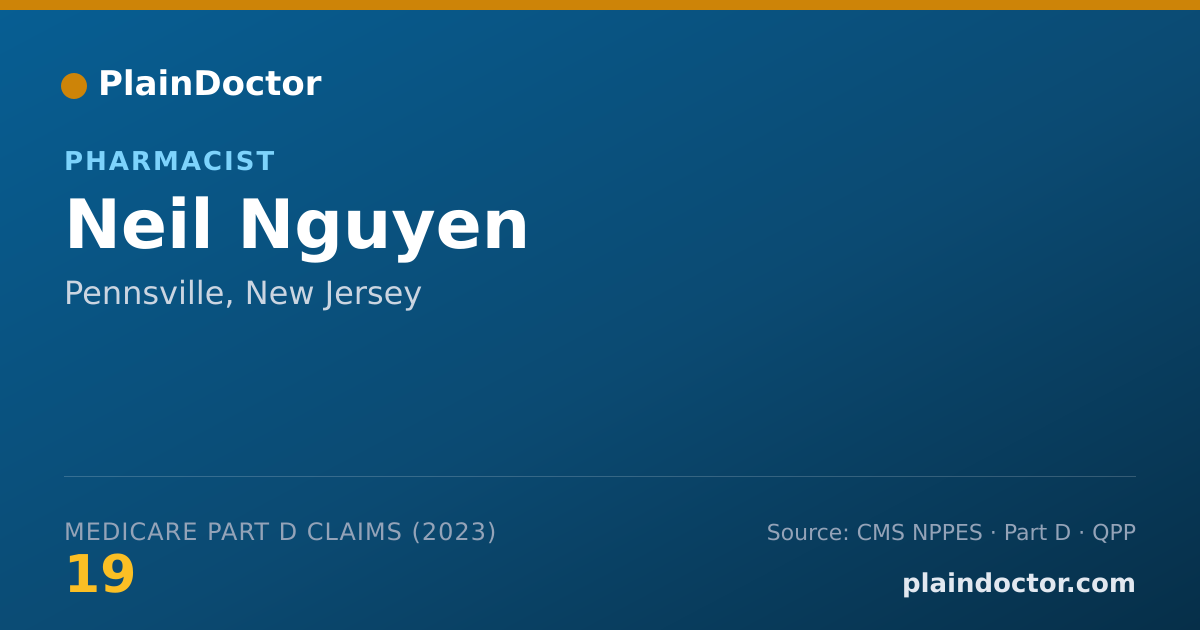 Shareable card for Neil Nguyen - Pharmacist, Pennsville, NJ