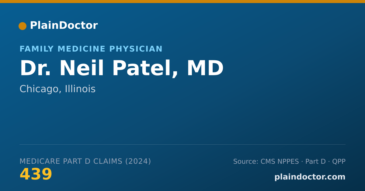 Shareable card for Neil Patel, MD - Family Medicine Physician, Chicago, IL