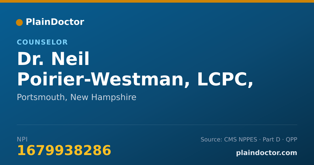 Shareable card for Neil Poirier-Westman, LCPC, LCMHC - Counselor, Portsmouth, NH