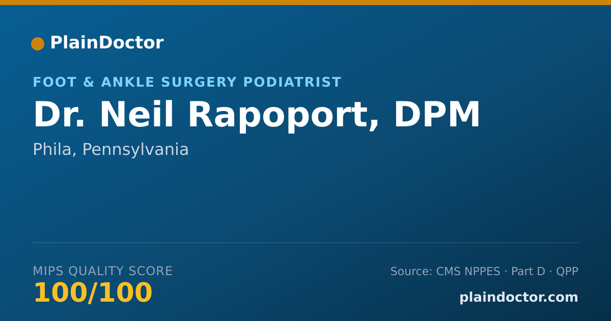 Shareable card for Neil Rapoport, DPM - Foot & Ankle Surgery Podiatrist, Phila, PA