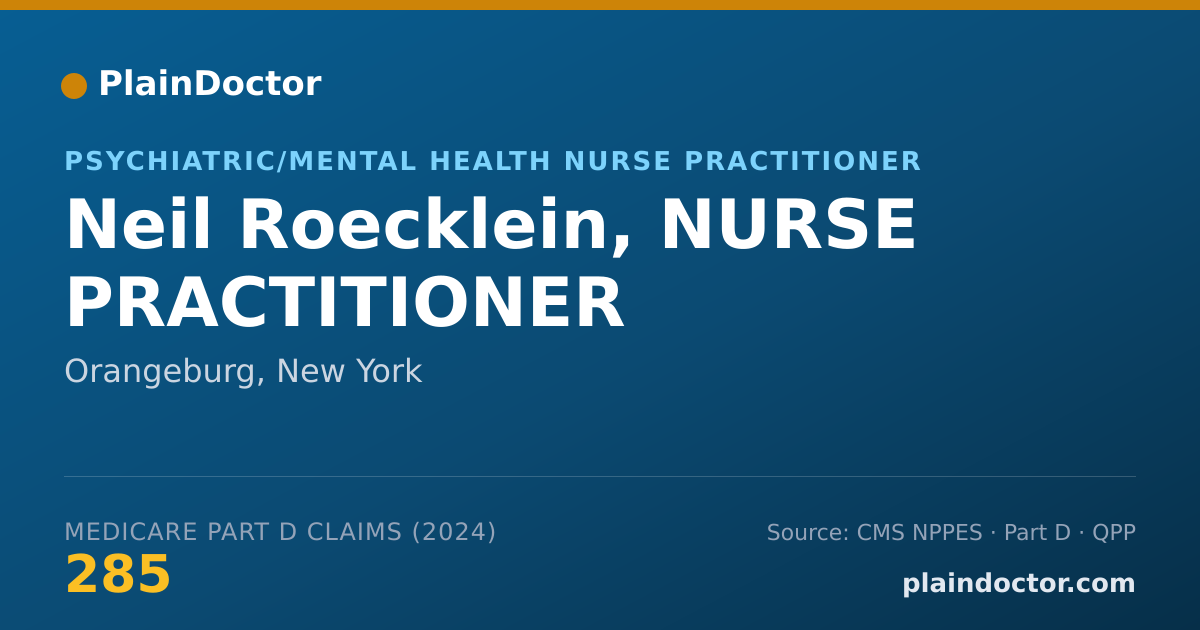 Shareable card for Neil Roecklein, NURSE PRACTITIONER - Psychiatric/Mental Health Nurse Practitioner, Orangeburg, NY