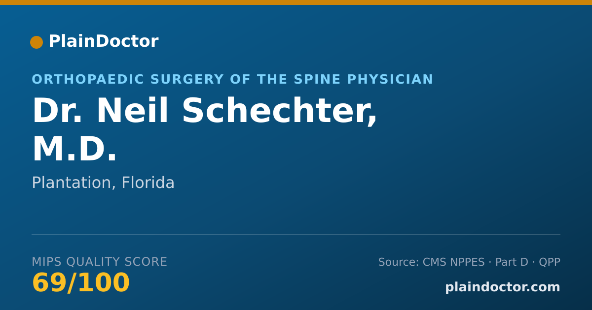 Shareable card for Neil Schechter, M.D. - Orthopaedic Surgery of the Spine Physician, Plantation, FL