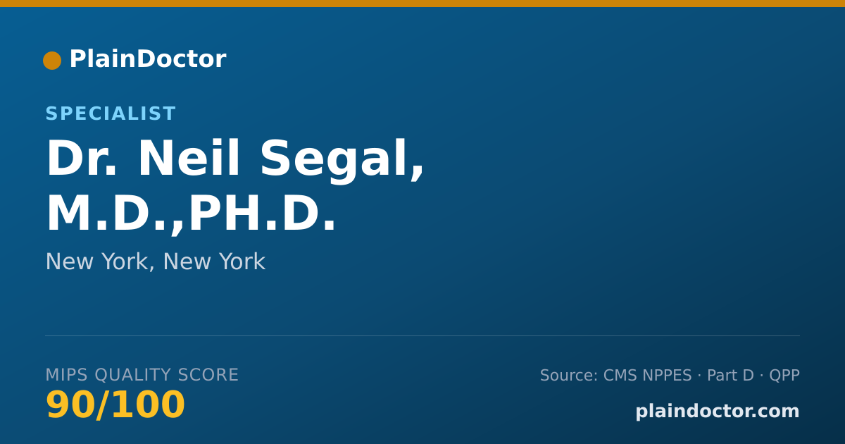 Shareable card for Neil Segal, M.D.,PH.D. - Specialist, New York, NY