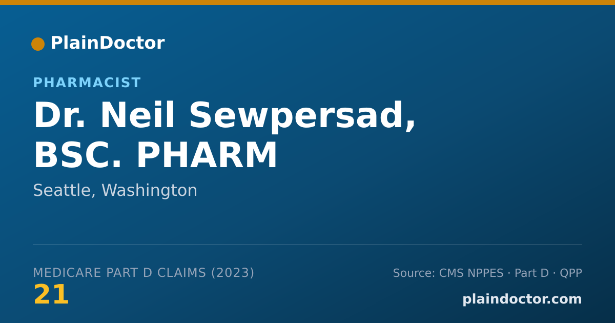 Shareable card for Neil Sewpersad, BSC. PHARM - Pharmacist, Seattle, WA