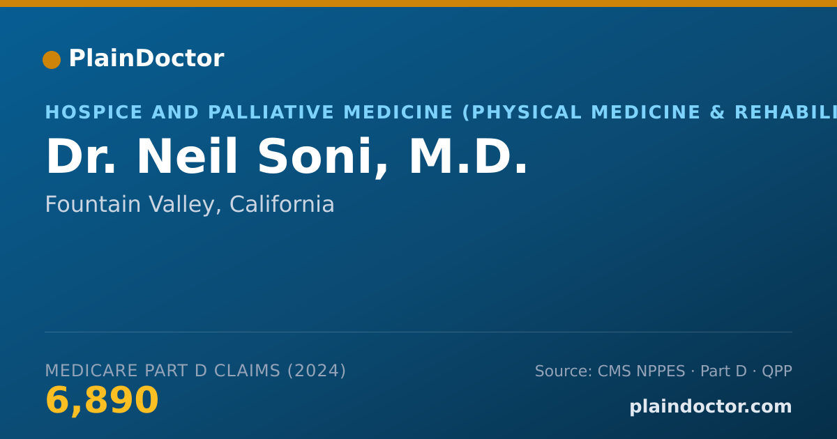 Shareable card for Neil Soni, M.D. - Hospice and Palliative Medicine (Physical Medicine & Rehabilitation) Physician, Fountain Valley, CA