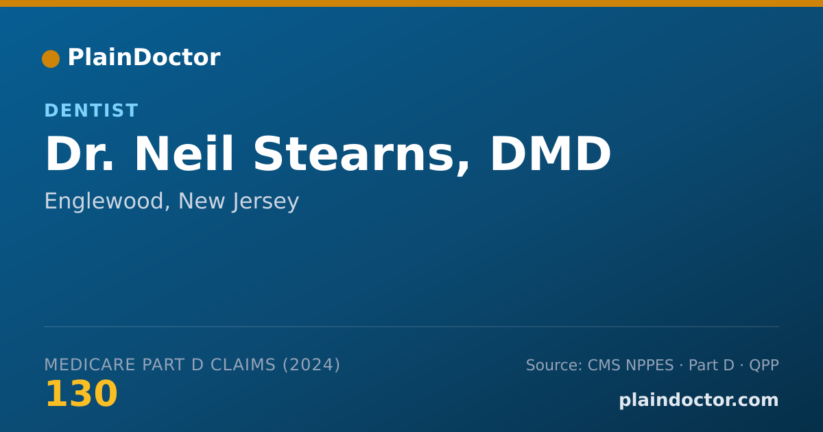 Shareable card for Neil Stearns, DMD - Dentist, Englewood, NJ