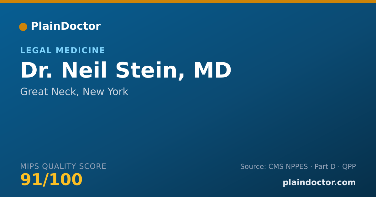 Shareable card for Neil Stein, MD - Legal Medicine, Great Neck, NY