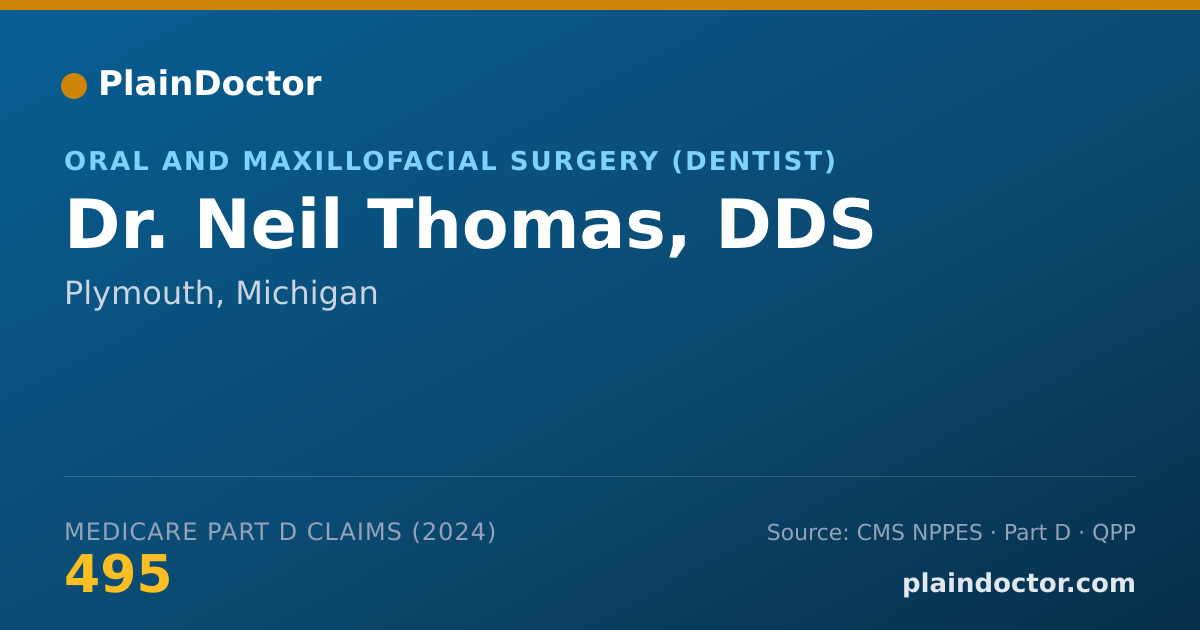 Shareable card for Neil Thomas, DDS - Oral and Maxillofacial Surgery (Dentist), Plymouth, MI