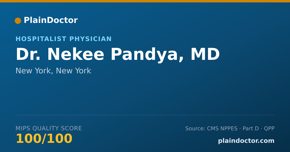 Shareable card for Nekee Pandya, MD - Hospitalist Physician, New York, NY