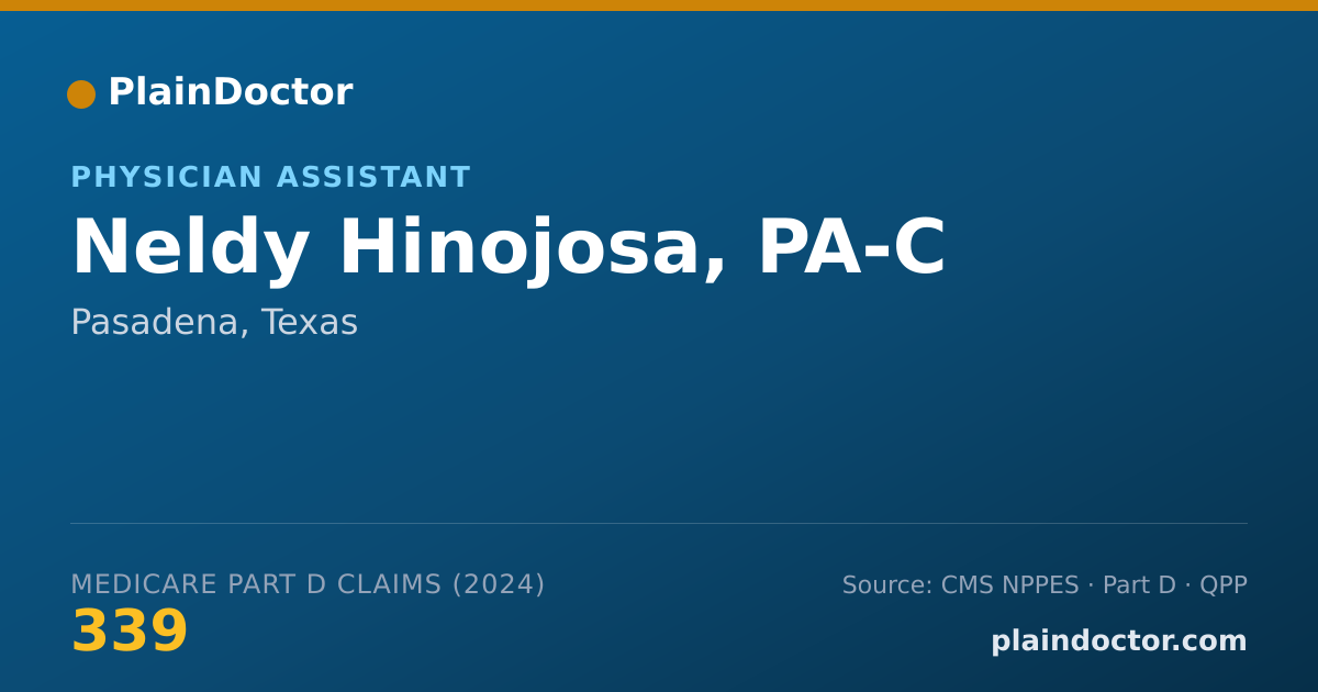 Shareable card for Neldy Hinojosa, PA-C - Physician Assistant, Pasadena, TX