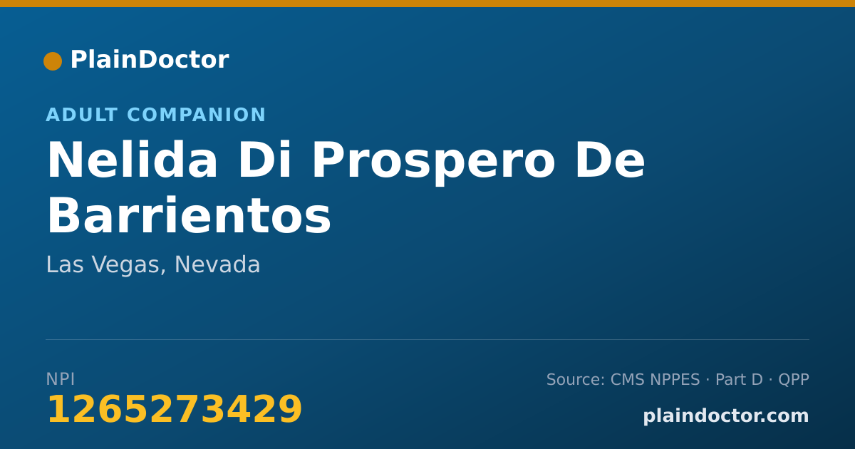 Shareable card for Nelida Di Prospero De Barrientos - Adult Companion, Las Vegas, NV