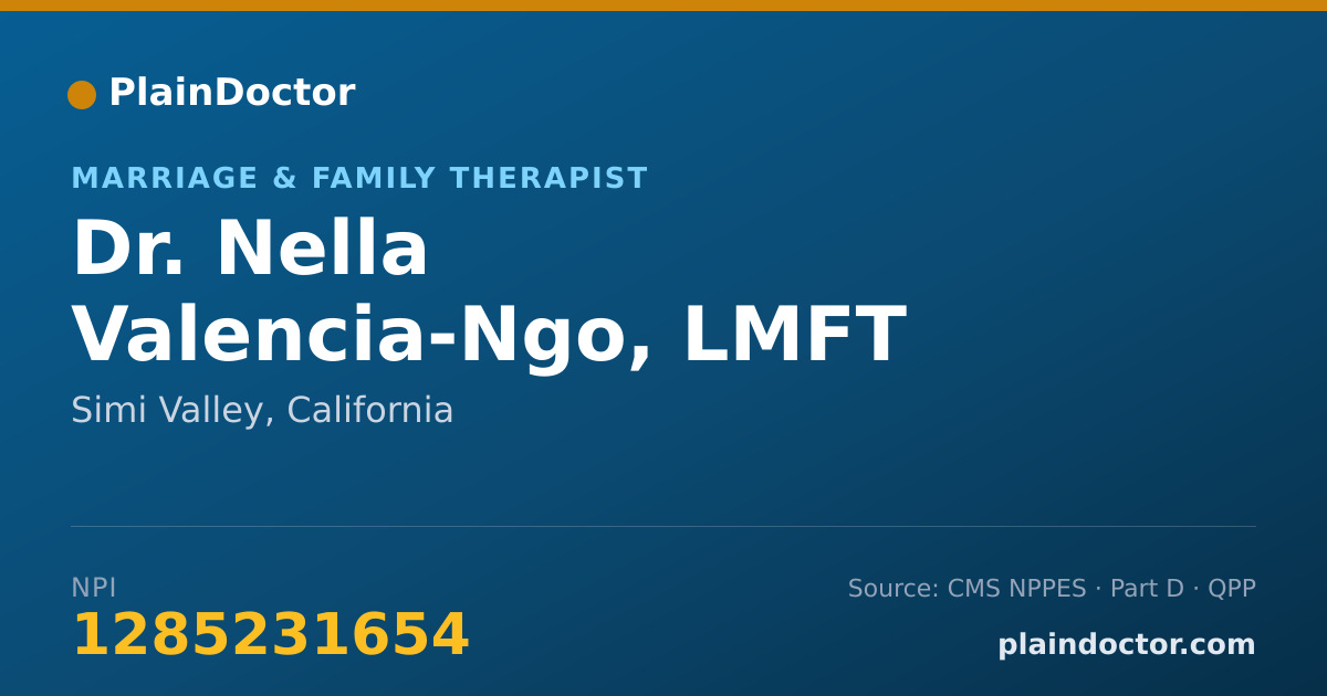 Shareable card for Nella Valencia-Ngo, LMFT - Marriage & Family Therapist, Simi Valley, CA