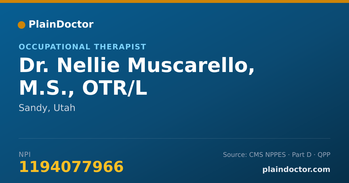 Shareable card for Nellie Muscarello, M.S., OTR/L - Occupational Therapist, Sandy, UT