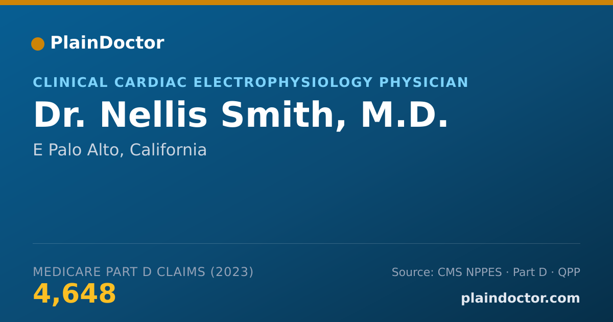 Shareable card for Nellis Smith, M.D. - Clinical Cardiac Electrophysiology Physician, E Palo Alto, CA