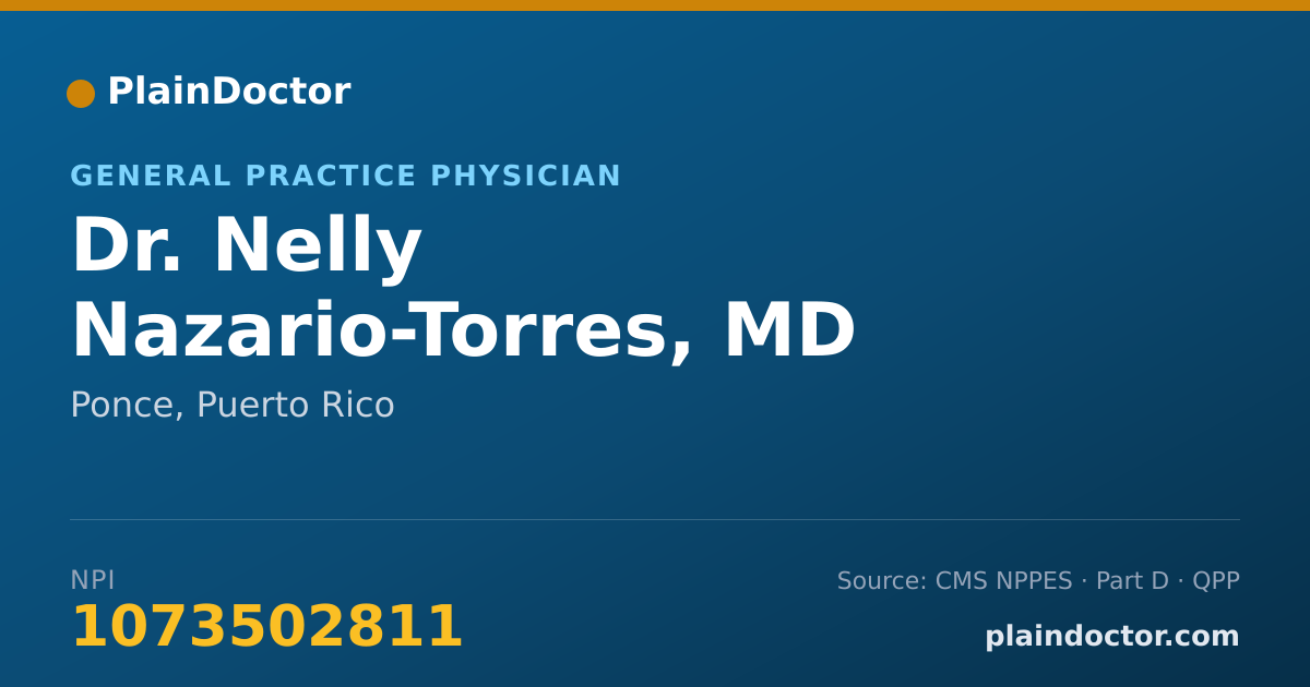 Shareable card for Nelly Nazario-Torres, MD - General Practice Physician, Ponce, PR