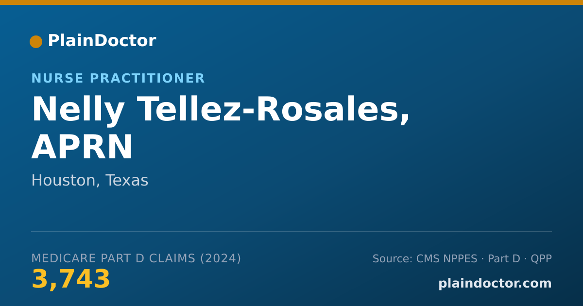 Shareable card for Nelly Tellez-Rosales, APRN - Nurse Practitioner, Houston, TX