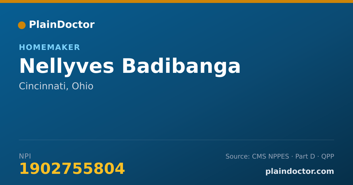 Shareable card for Nellyves Badibanga - Homemaker, Cincinnati, OH