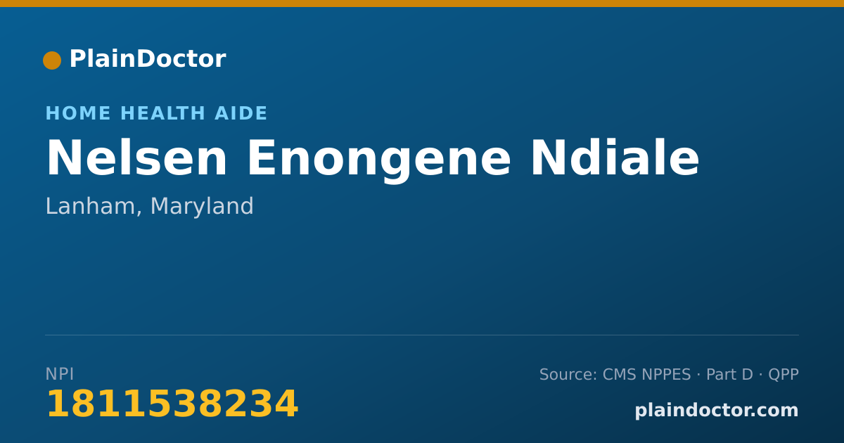 Shareable card for Nelsen Enongene Ndiale - Home Health Aide, Lanham, MD