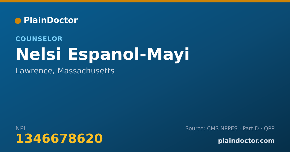 Shareable card for Nelsi Espanol-Mayi - Counselor, Lawrence, MA