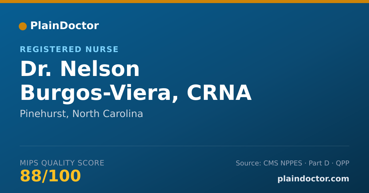 Shareable card for Nelson Burgos-Viera, CRNA - Registered Nurse, Pinehurst, NC
