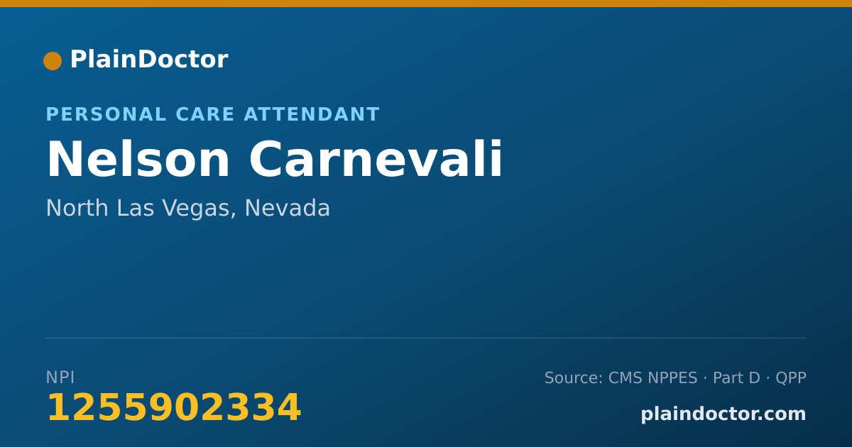 Shareable card for Nelson Carnevali - Personal Care Attendant, North Las Vegas, NV