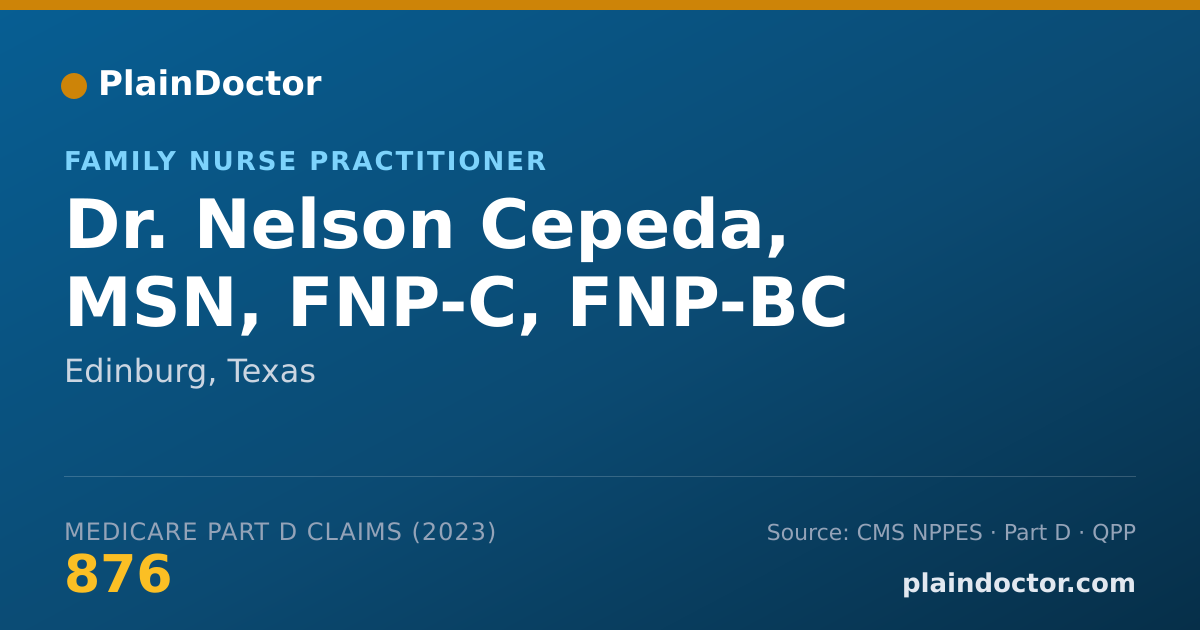 Shareable card for Nelson Cepeda, MSN, FNP-C, FNP-BC - Family Nurse Practitioner, Edinburg, TX