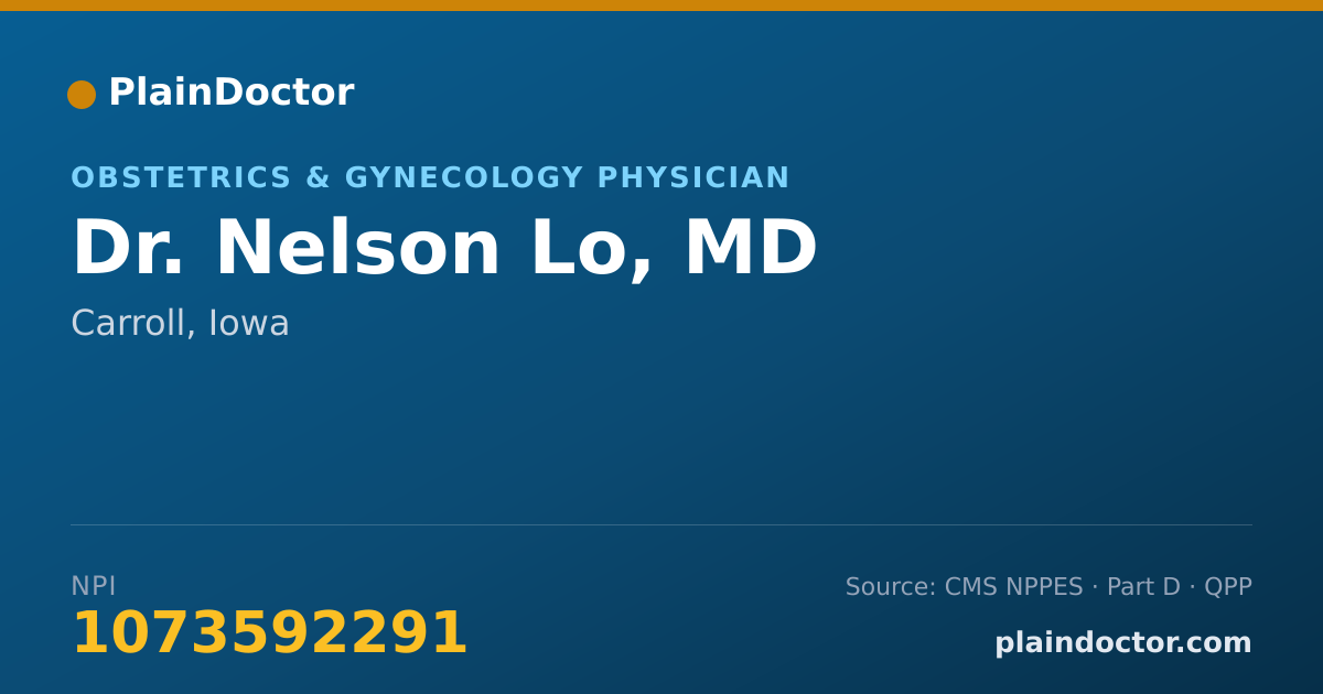 Shareable card for Nelson Lo, MD - Obstetrics & Gynecology Physician, Carroll, IA