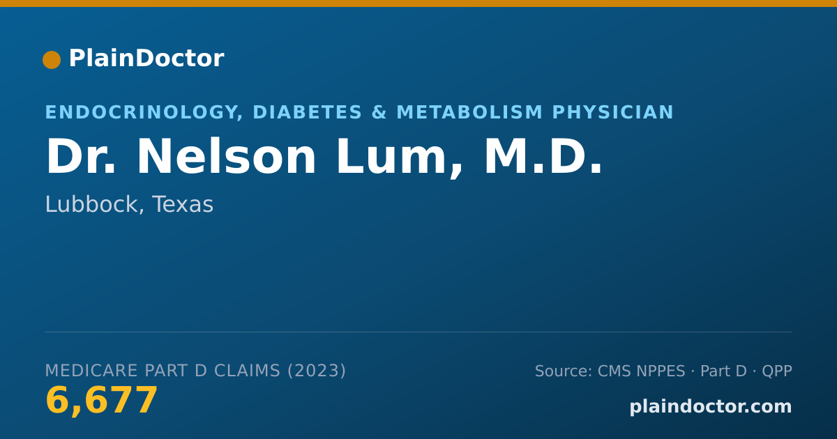 Shareable card for Nelson Lum, M.D. - Endocrinology, Diabetes & Metabolism Physician, Lubbock, TX