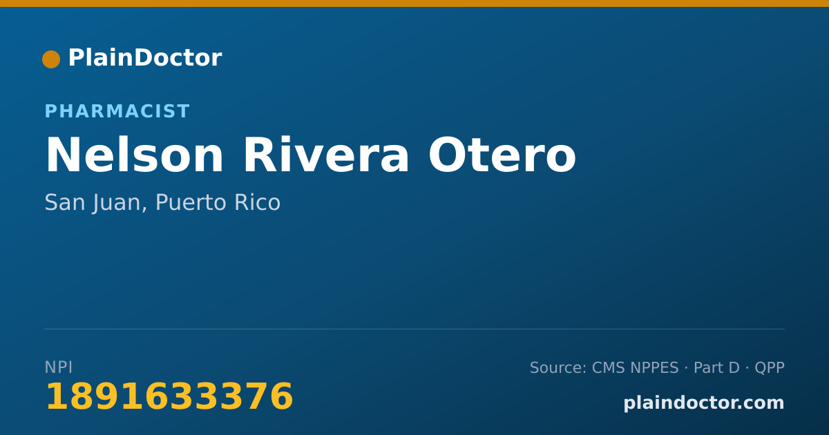 Shareable card for Nelson Rivera Otero - Pharmacist, San Juan, PR
