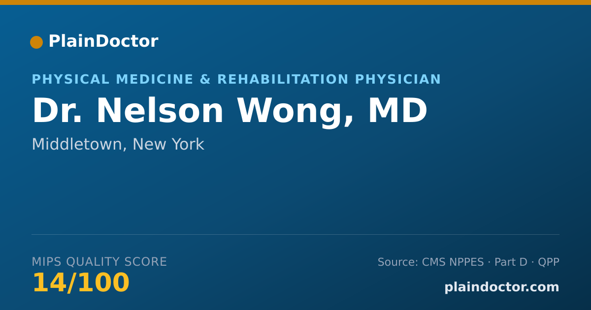 Shareable card for Nelson Wong, MD - Physical Medicine & Rehabilitation Physician, Middletown, NY