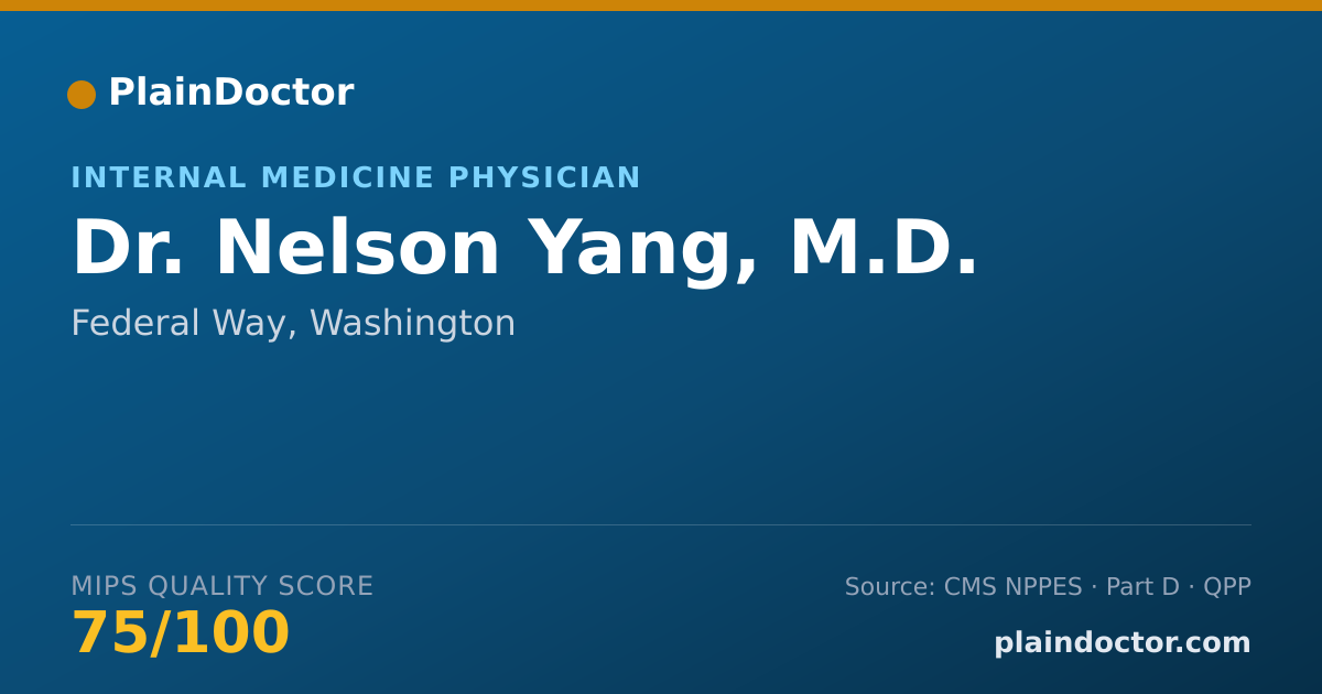 Shareable card for Nelson Yang, M.D. - Internal Medicine Physician, Federal Way, WA