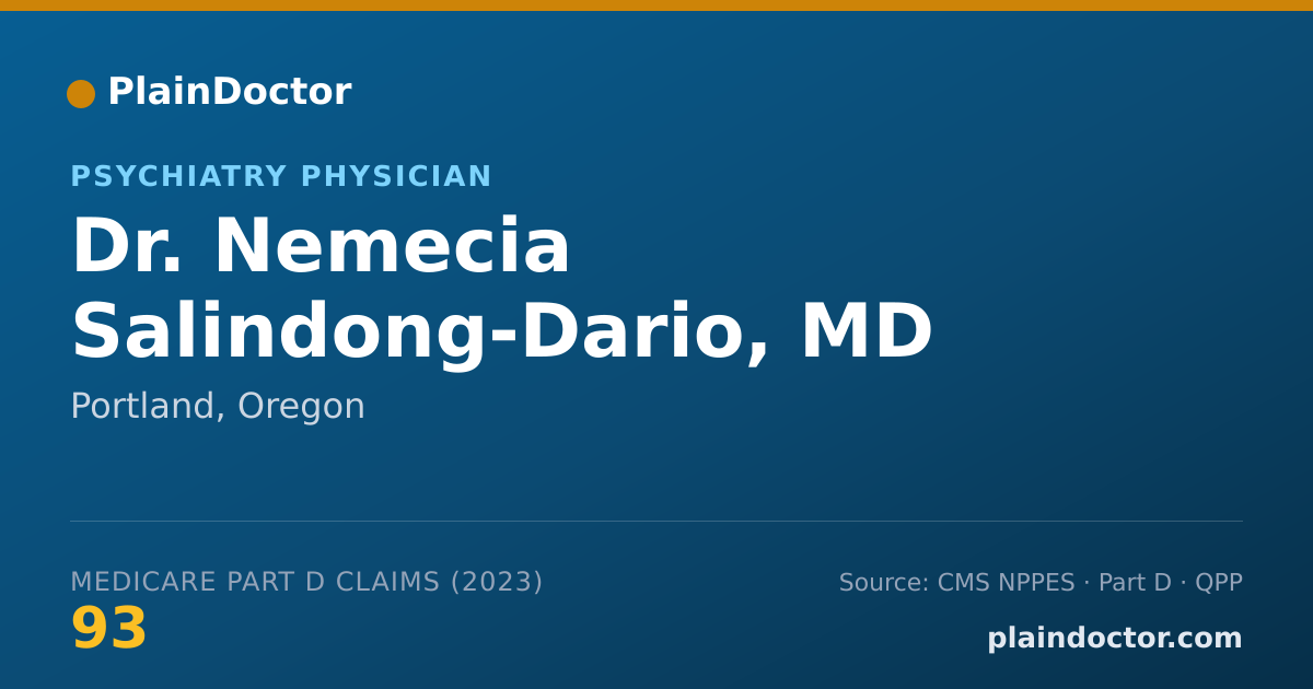 Shareable card for Nemecia Salindong-Dario, MD - Psychiatry Physician, Portland, OR