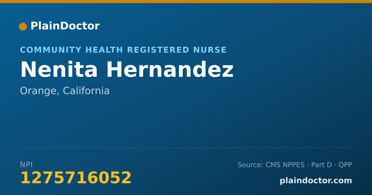 Shareable card for Nenita Hernandez - Community Health Registered Nurse, Orange, CA