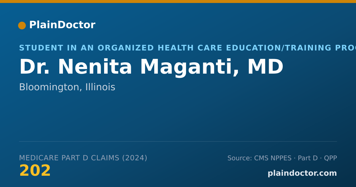 Shareable card for Nenita Maganti, MD - Student in an Organized Health Care Education/Training Program, Bloomington, IL