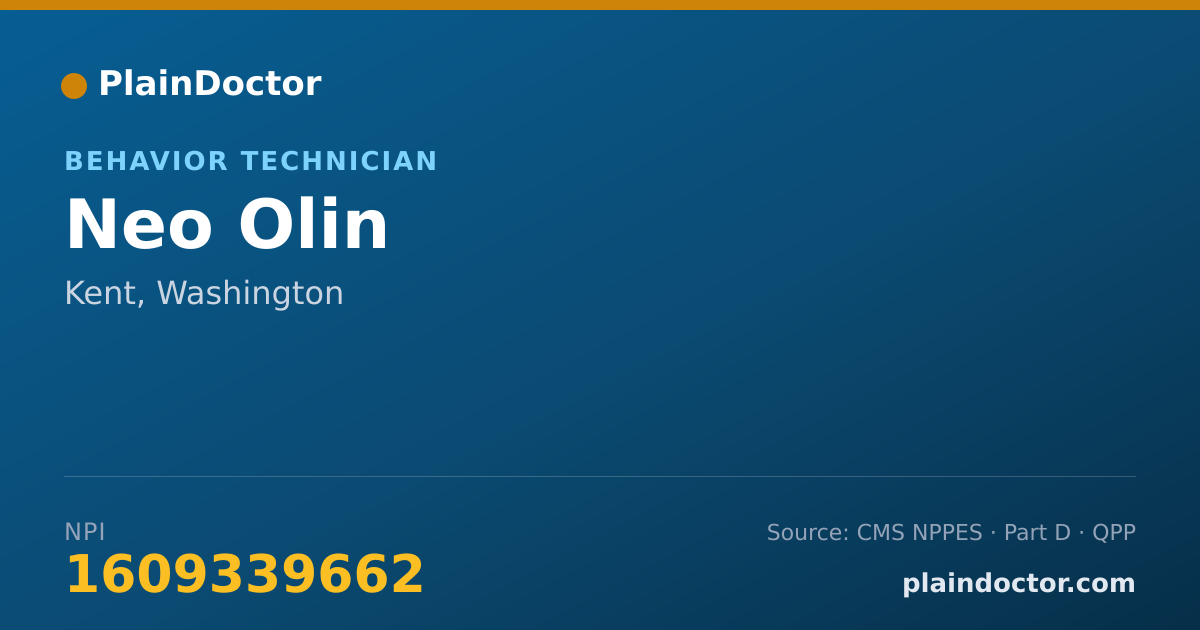 Shareable card for Neo Olin - Behavior Technician, Kent, WA
